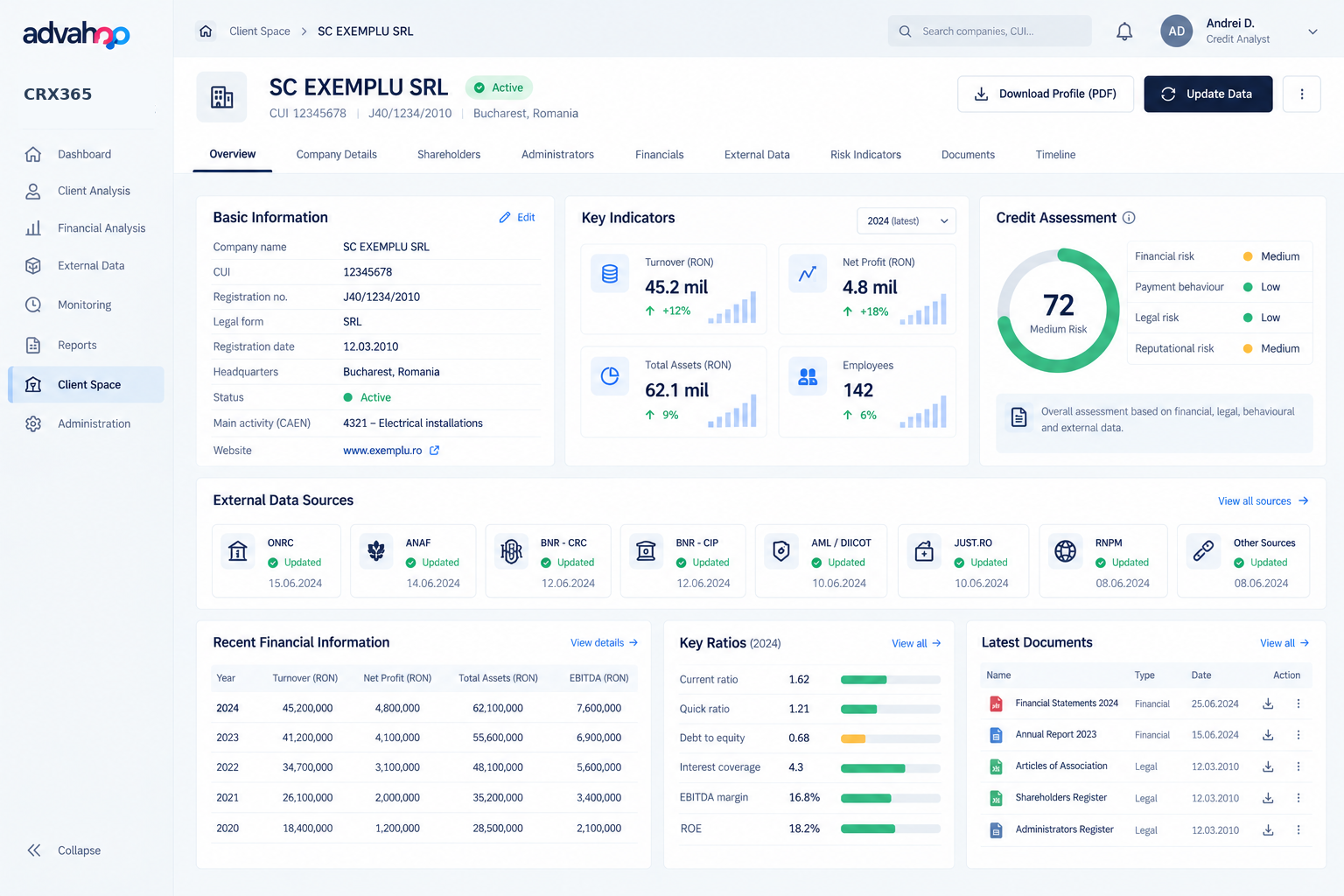 Redesigned EMIL Client Space interface